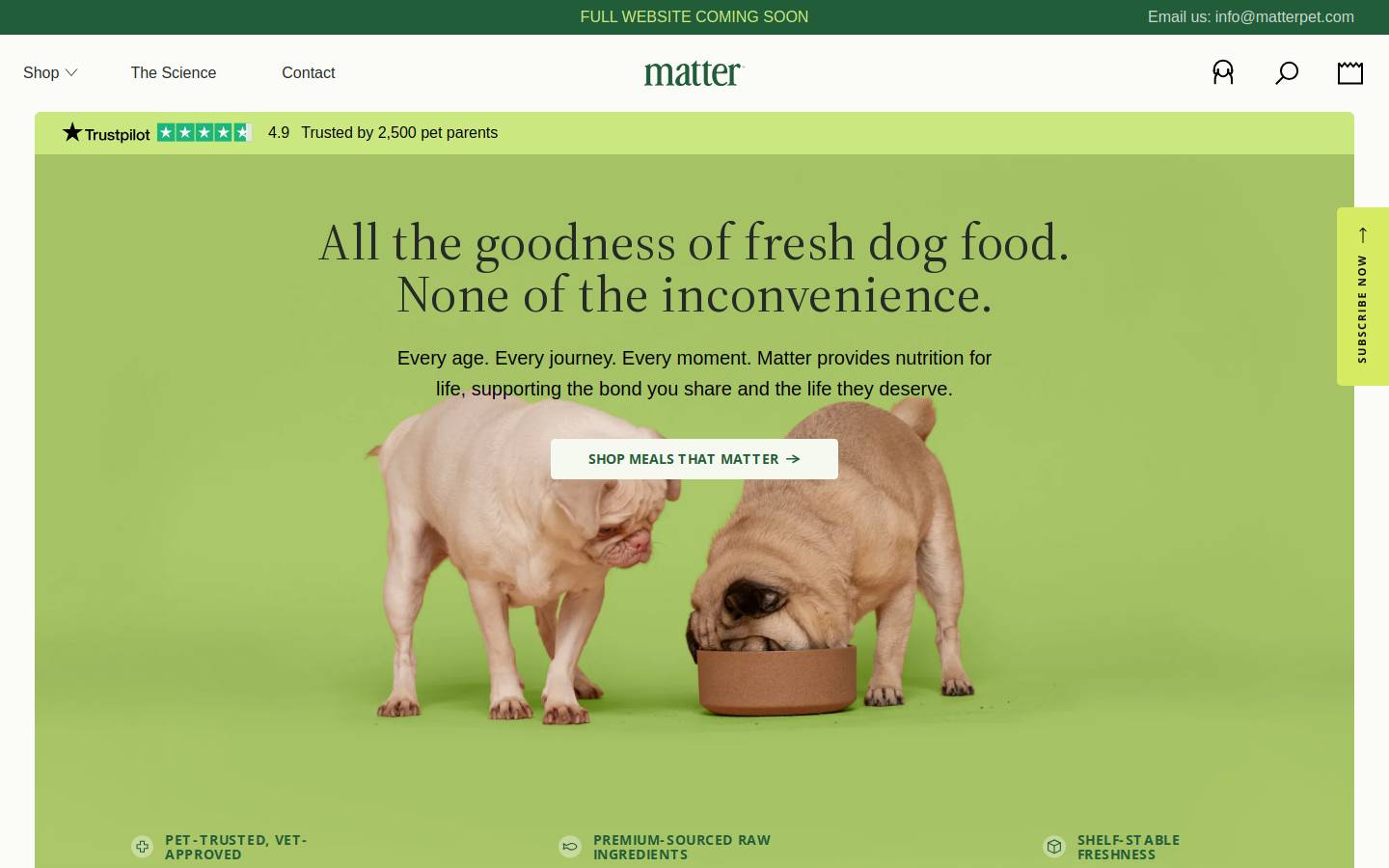 matterpet.com homepage screenshot
