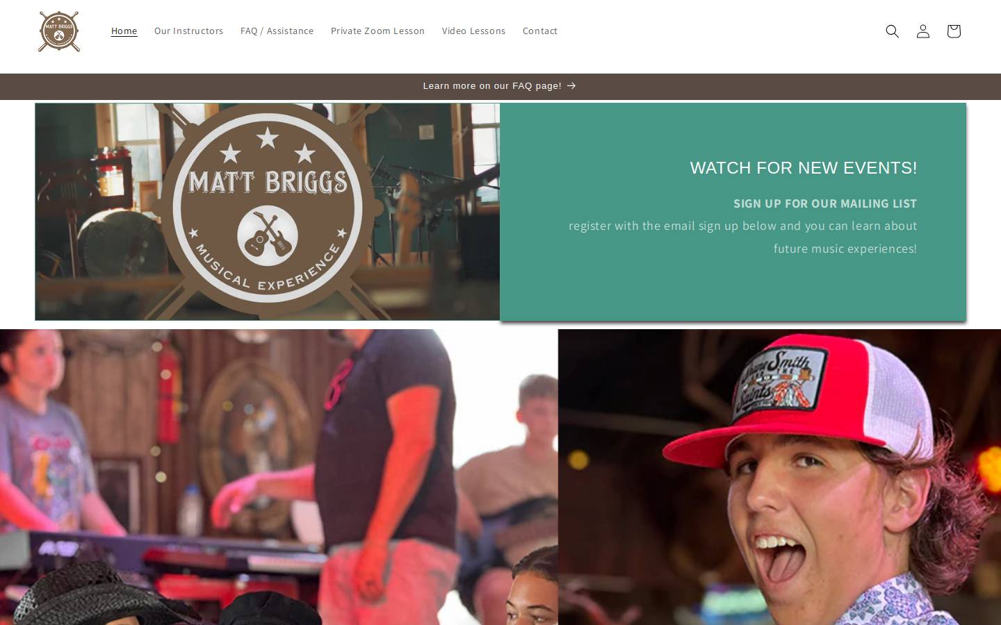 matthewbriggsmusic.com homepage screenshot