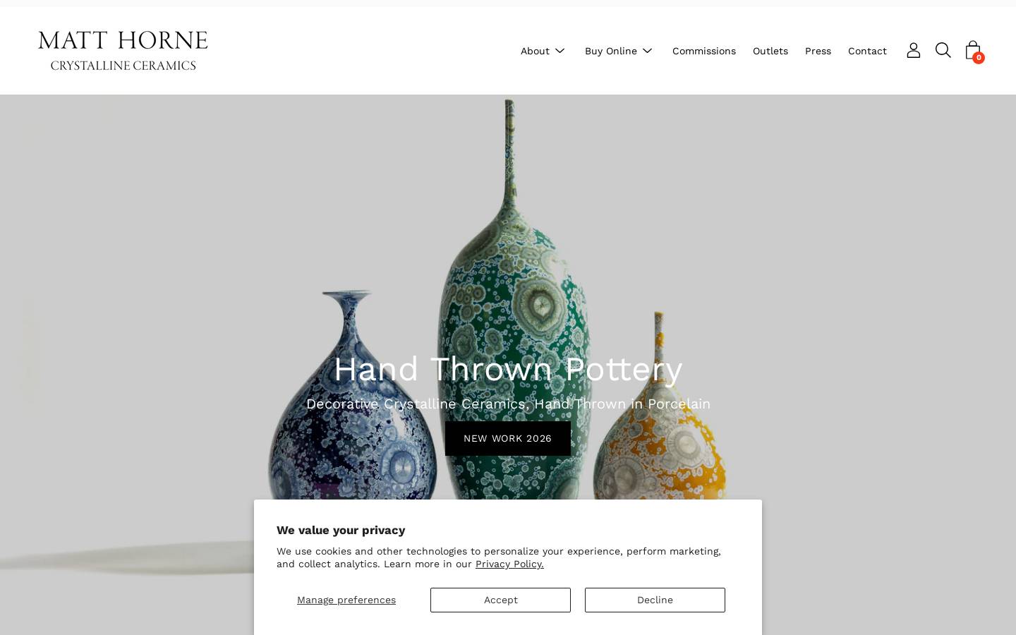 matthornepottery.co.uk homepage screenshot