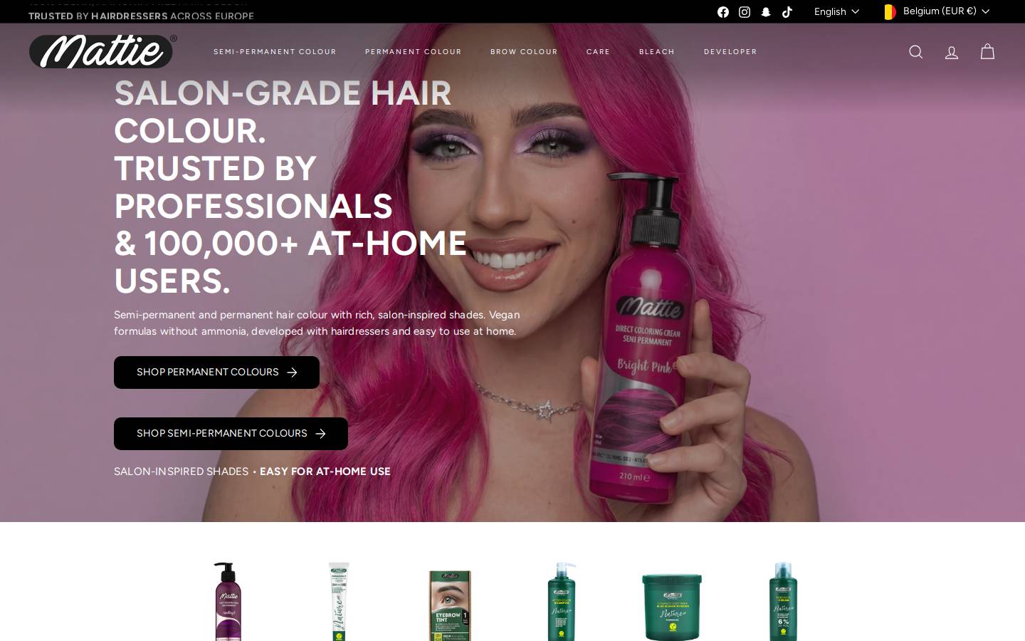 Mattie Professional homepage screenshot