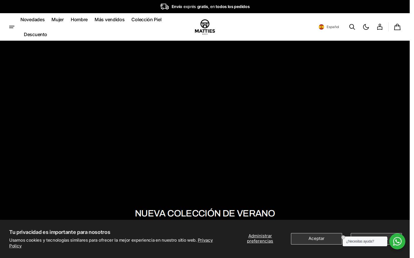mattiesbags.com homepage screenshot