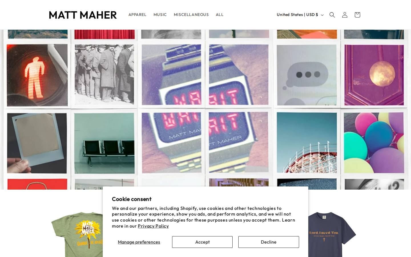 mattmahermusic.store homepage screenshot