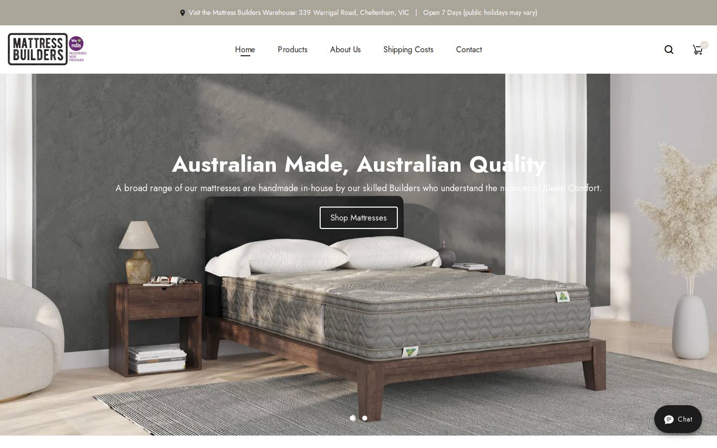 mattressbuilders.com.au homepage screenshot
