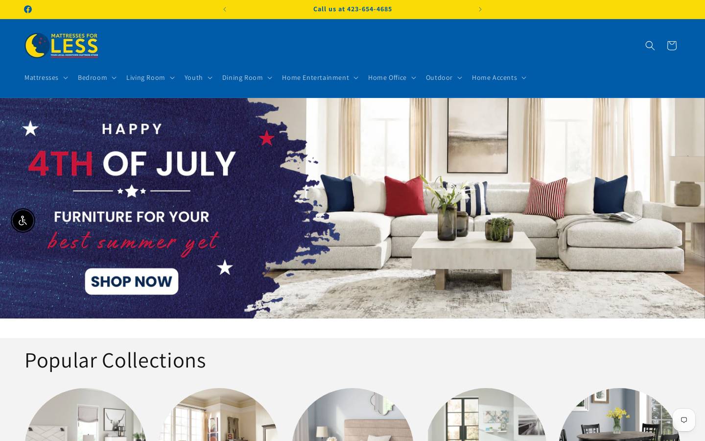 mattressesforlesstn.com homepage screenshot