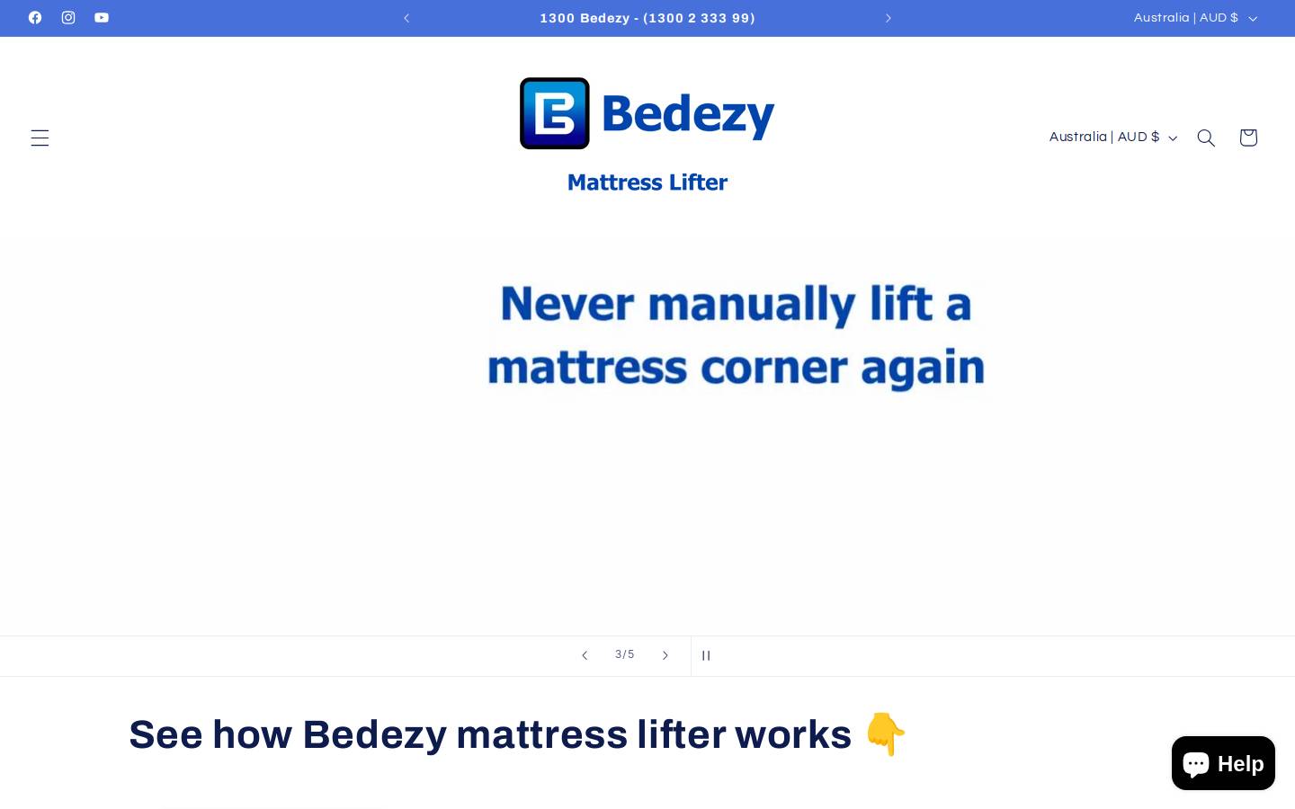 mattresslifter.com.au homepage screenshot
