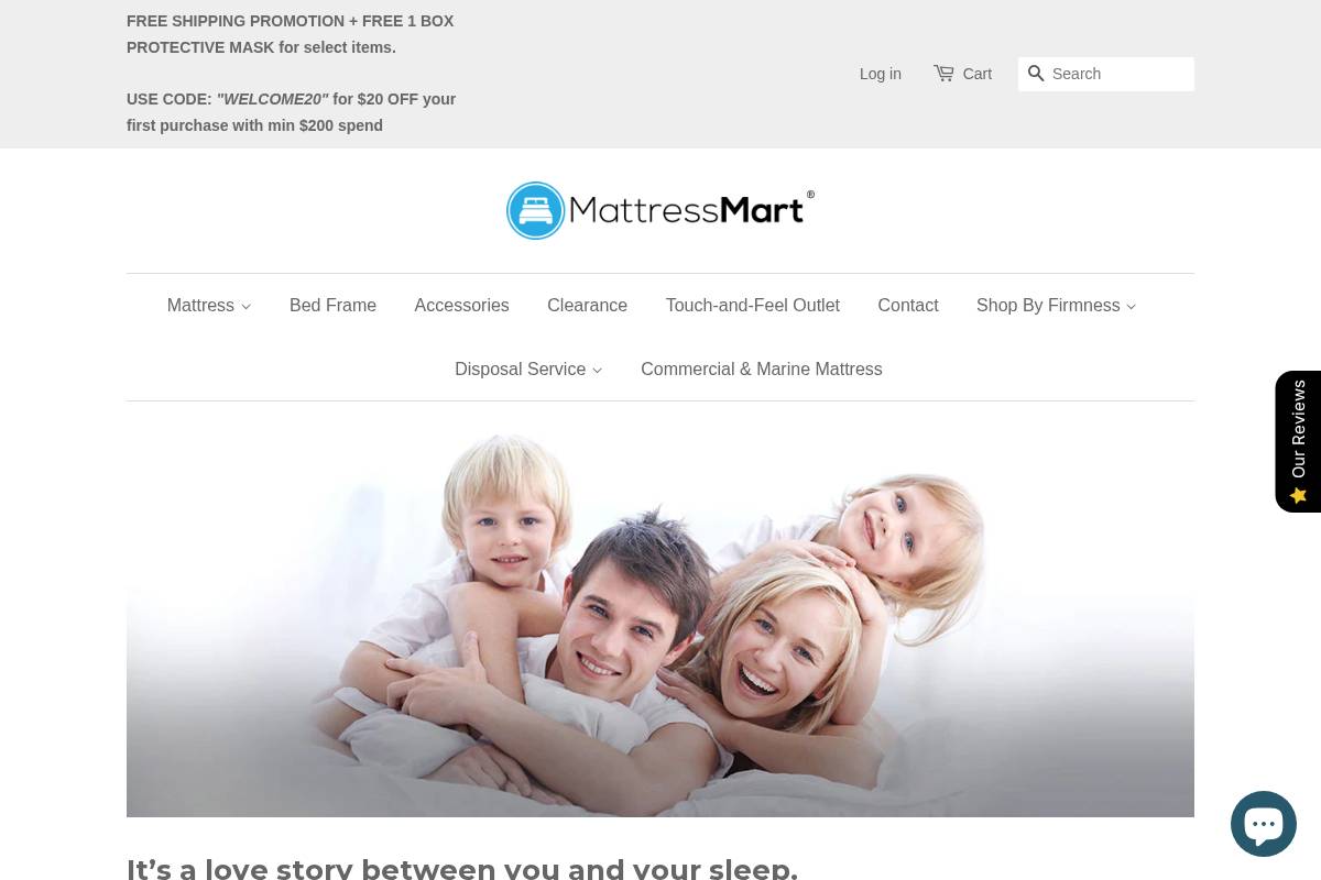 mattressmart.sg homepage screenshot