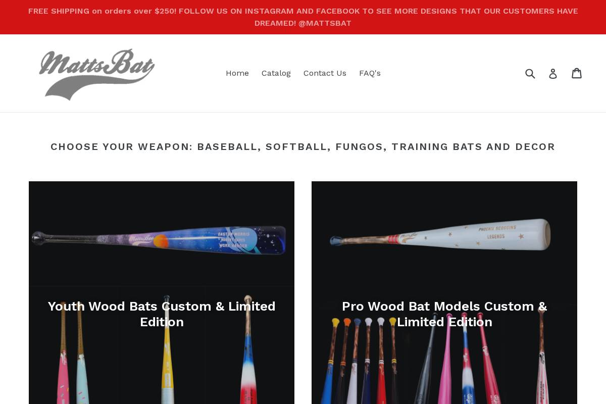 Matt's Bat homepage screenshot