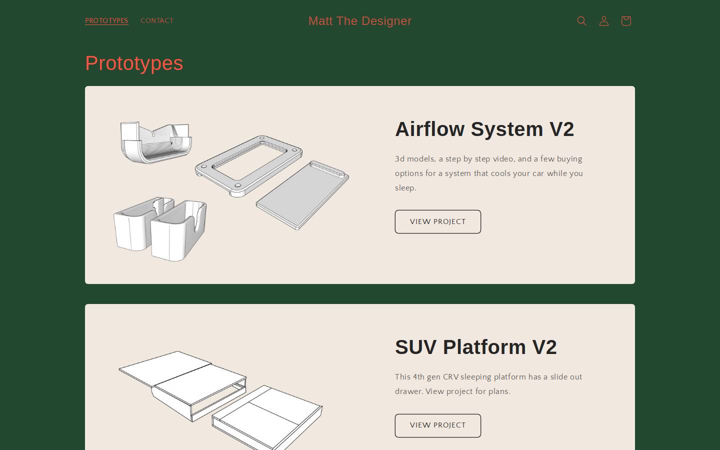 mattthedesigner.com homepage screenshot