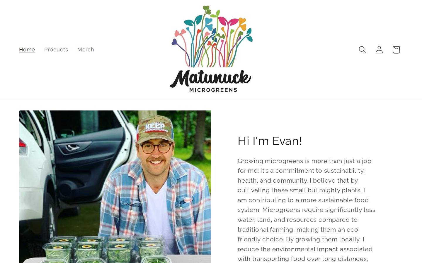 matunuckmicrogreens.com homepage screenshot