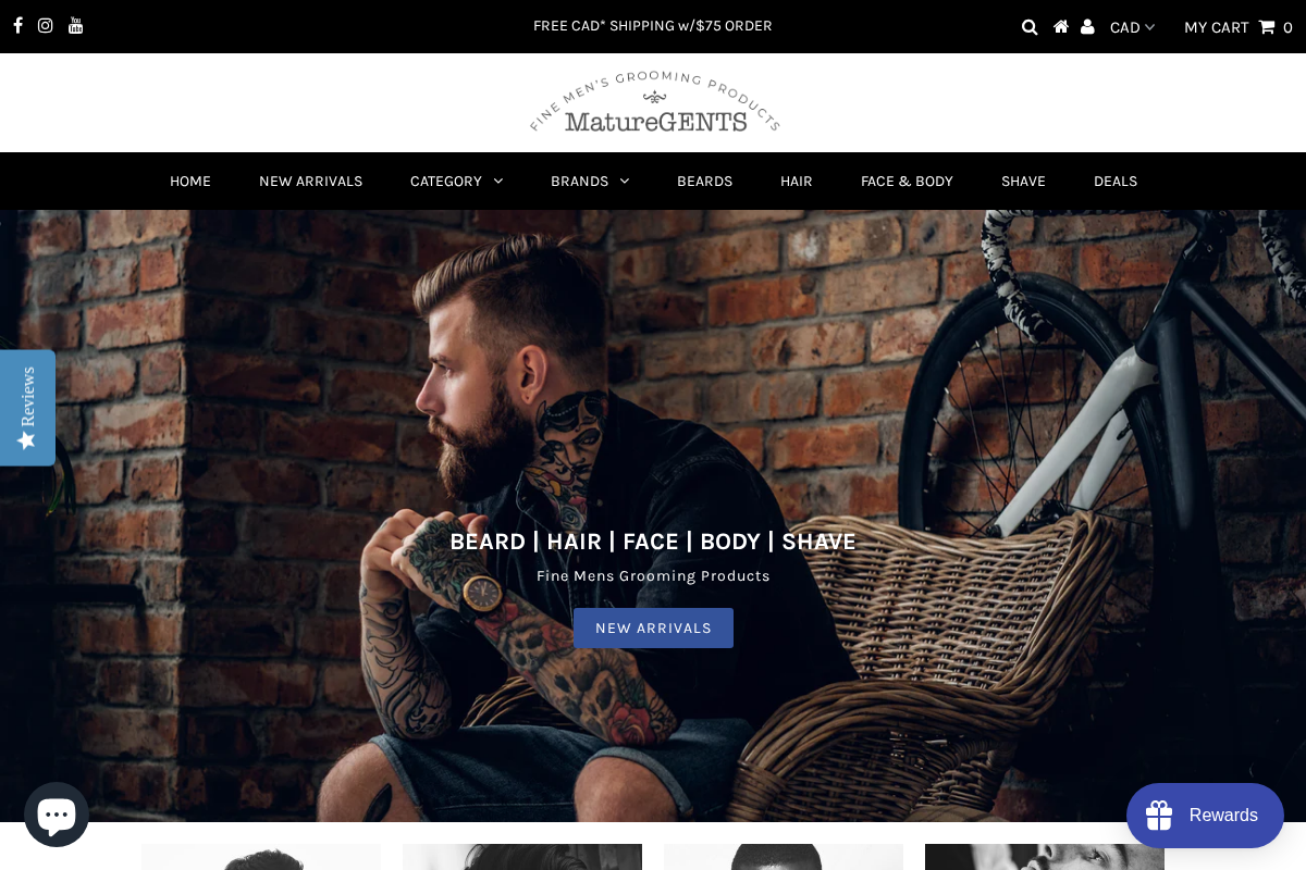 Mature Gents Store homepage screenshot
