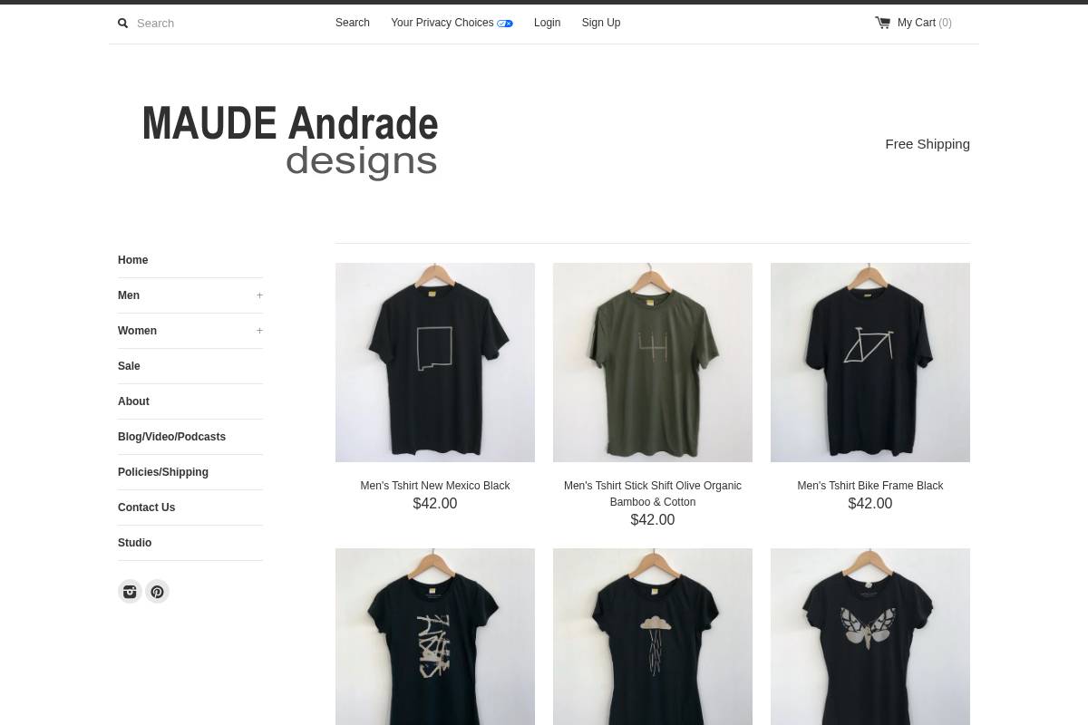 maudeandradedesigns.com homepage screenshot