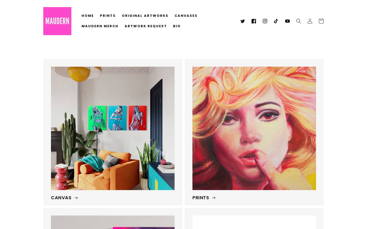 maudernart.shop homepage screenshot