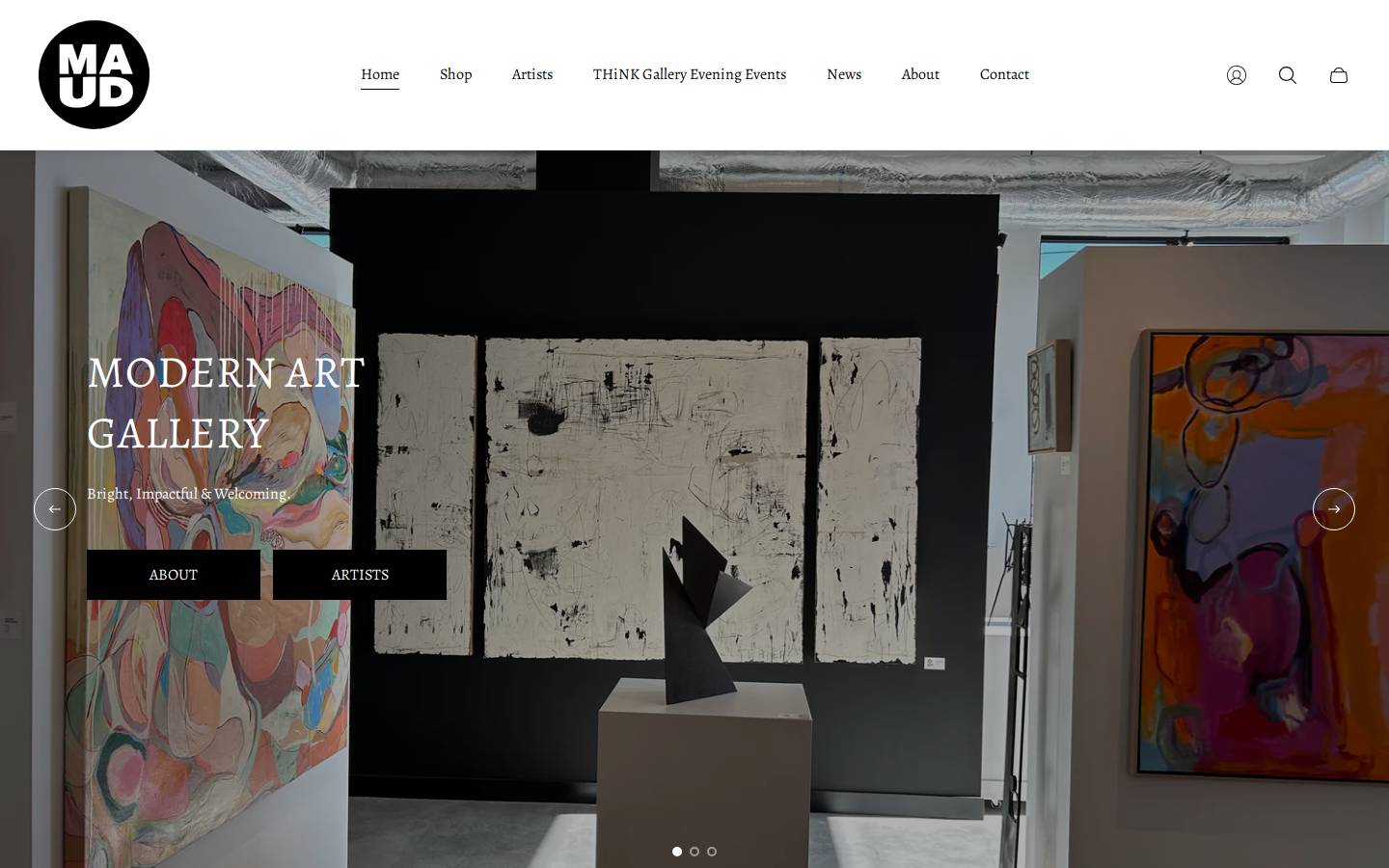maudgallery.com homepage screenshot
