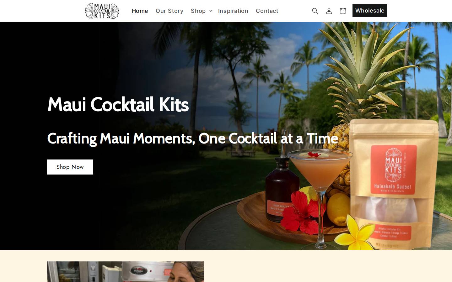 mauicocktailkits.com homepage screenshot