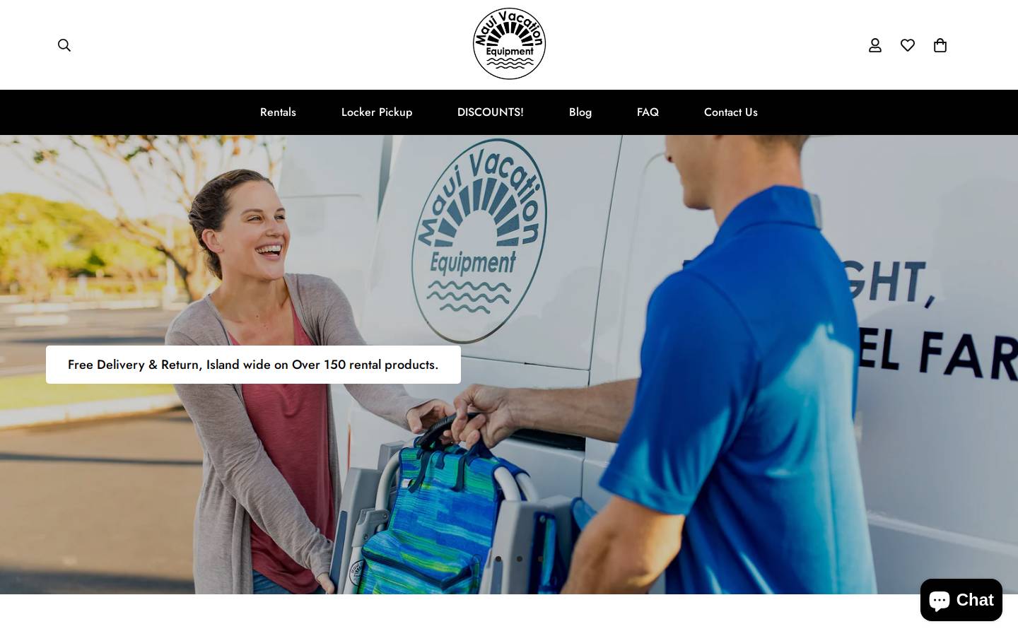 mauiequipmentrentals.com homepage screenshot