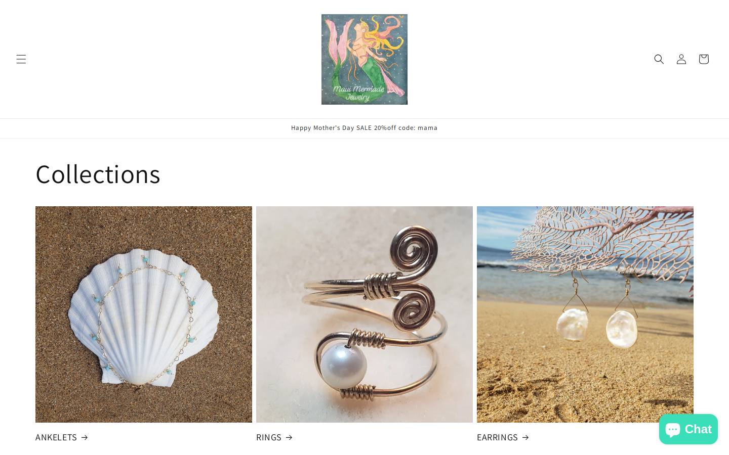 mauimermadejewelry.com homepage screenshot