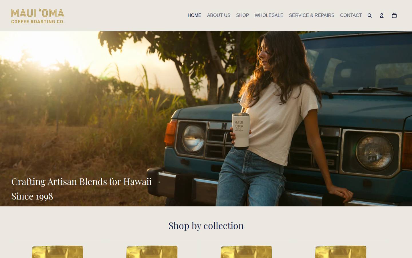 mauioma.com homepage screenshot