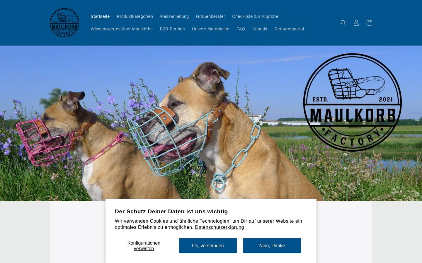 Maulkorb Factory homepage screenshot