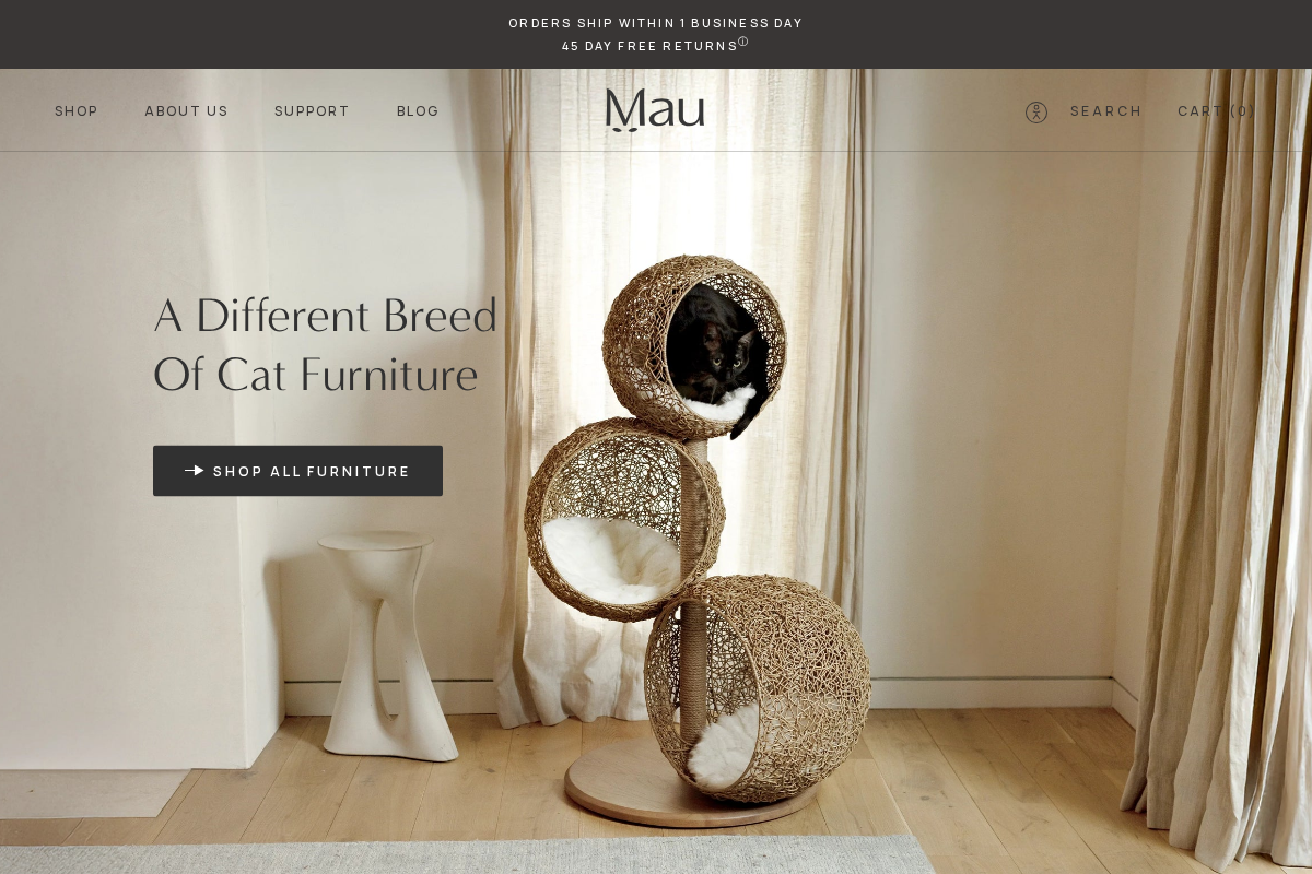 maupets.com homepage screenshot