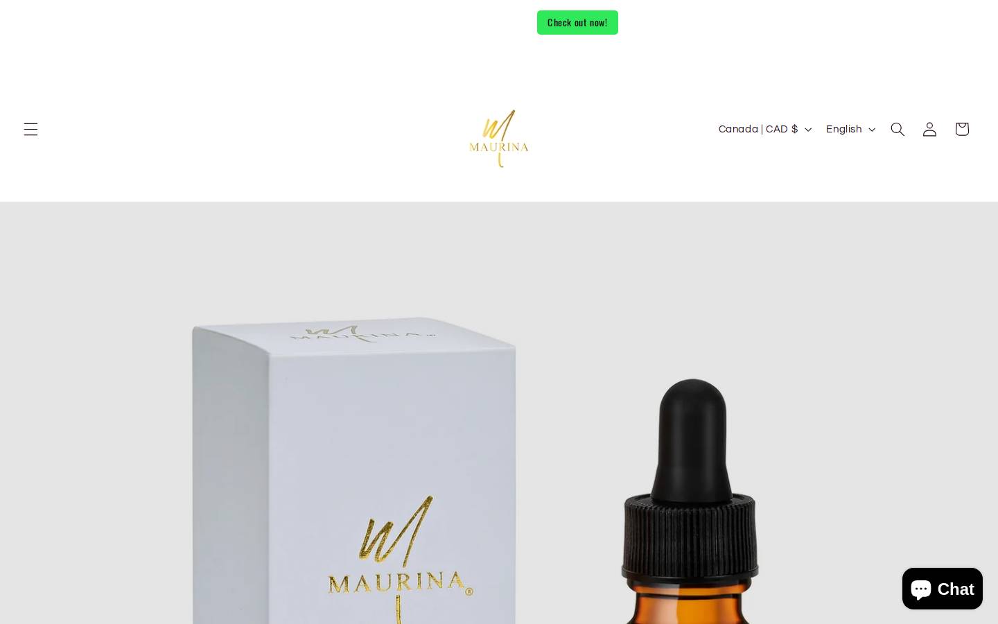maurinabeaute.com homepage screenshot