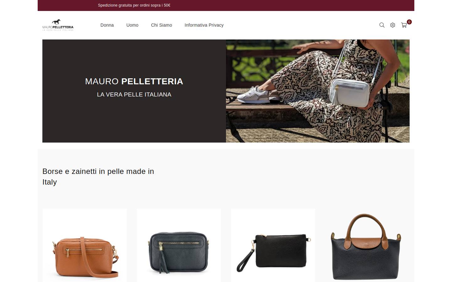mauropelletteria.com homepage screenshot