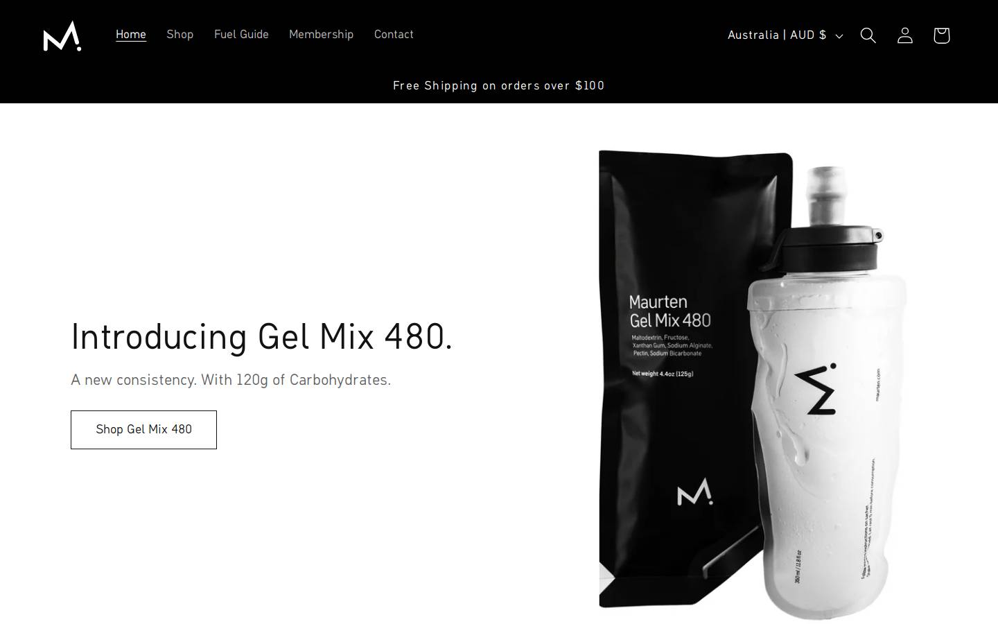 Maurten homepage screenshot