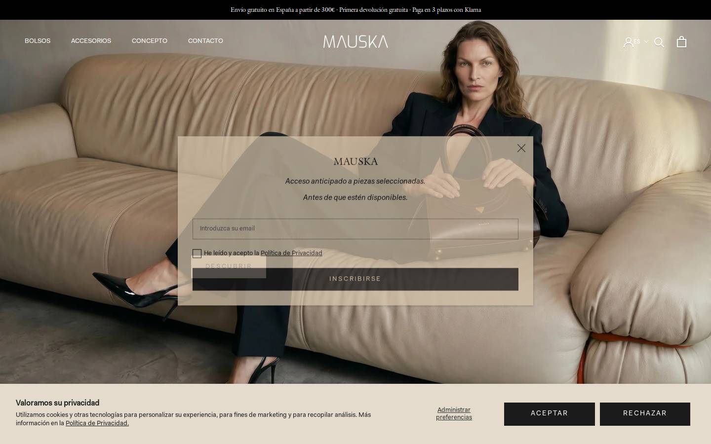 Mauska Spain homepage screenshot