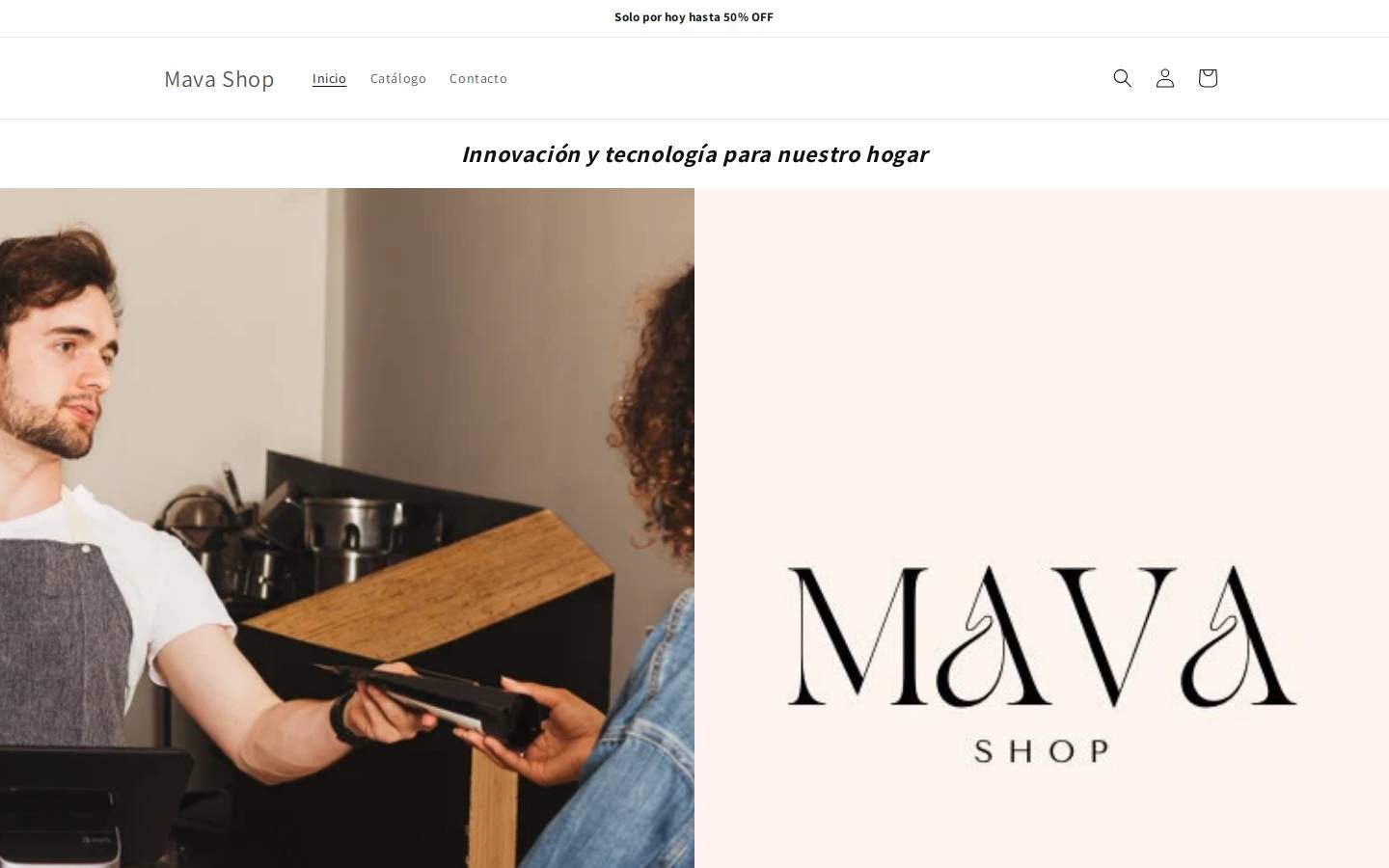 Mava Shop homepage screenshot