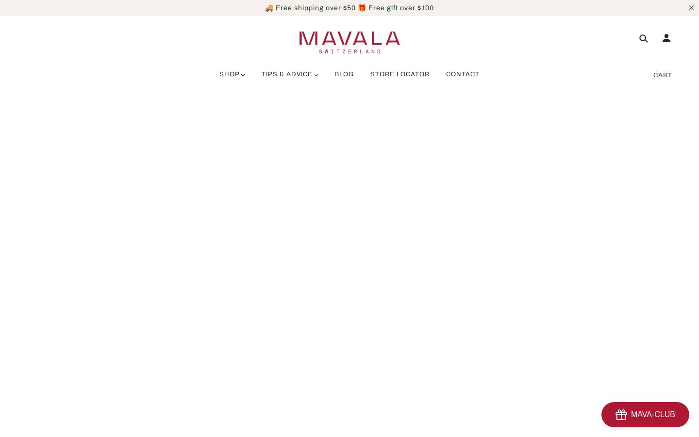 Mavala homepage screenshot
