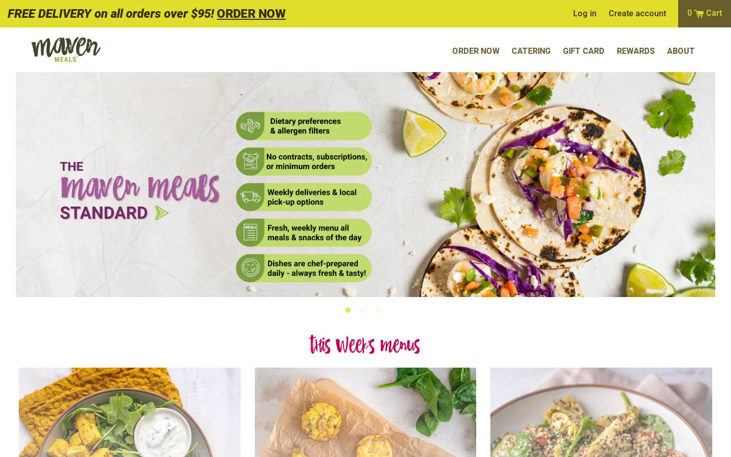 mavenmeals.com homepage screenshot