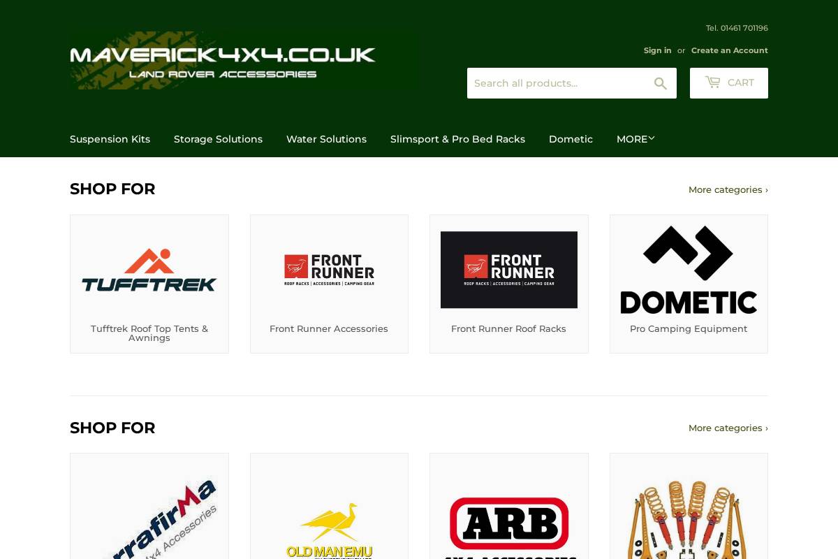 Maverick 4x4 homepage screenshot