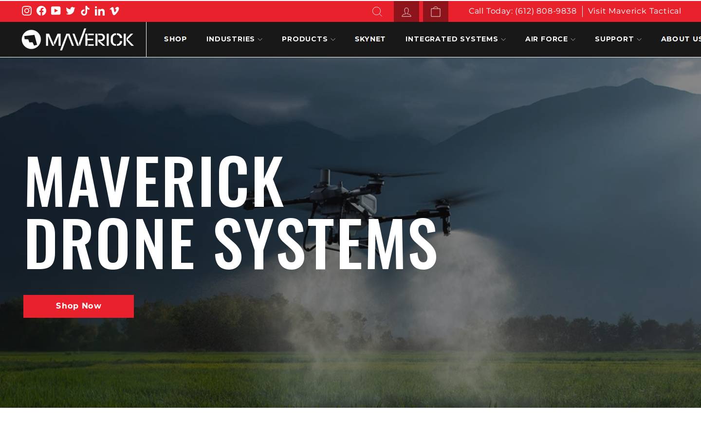 Maverickdrone homepage screenshot