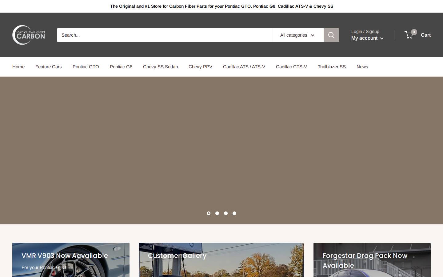 maverickmancarbon.com homepage screenshot