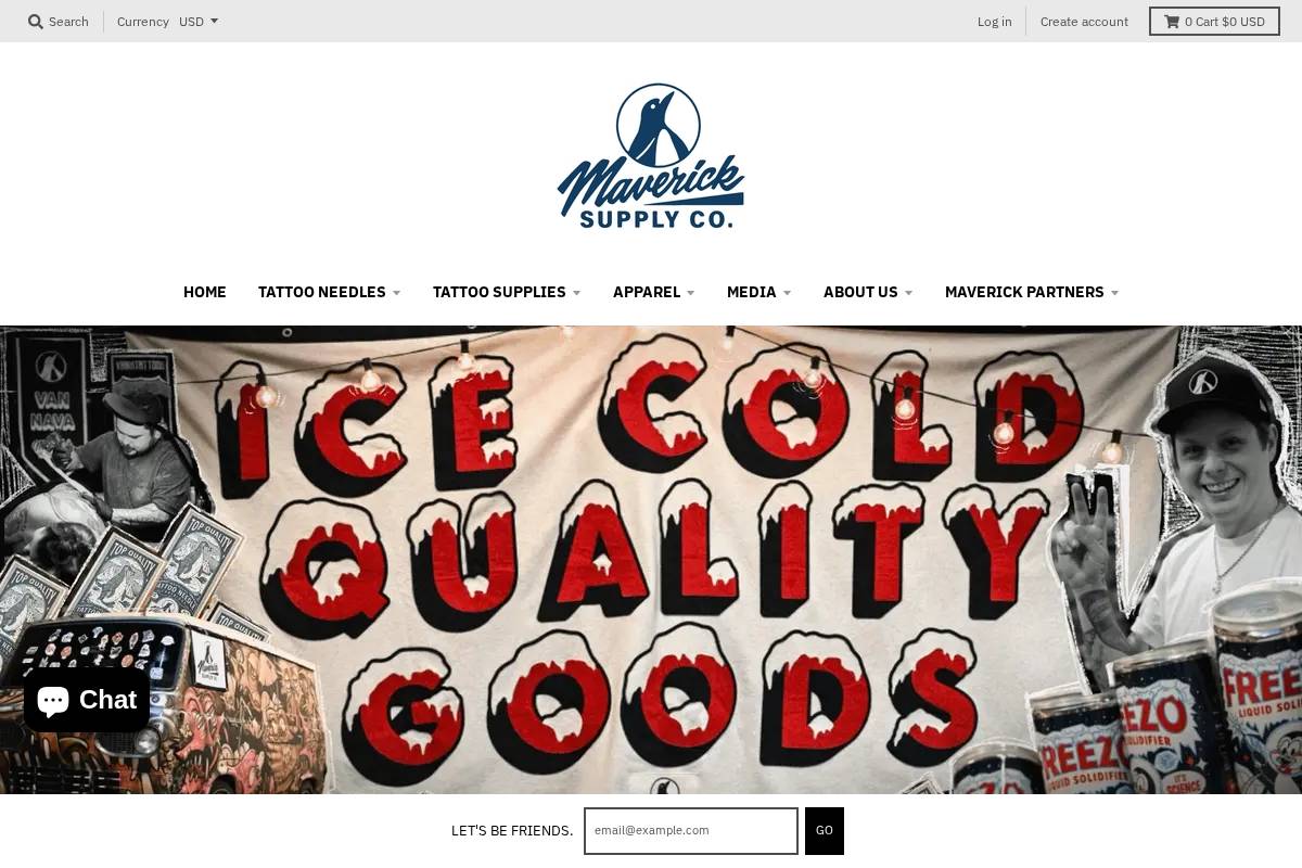 mavericktattoomercantile.com homepage screenshot
