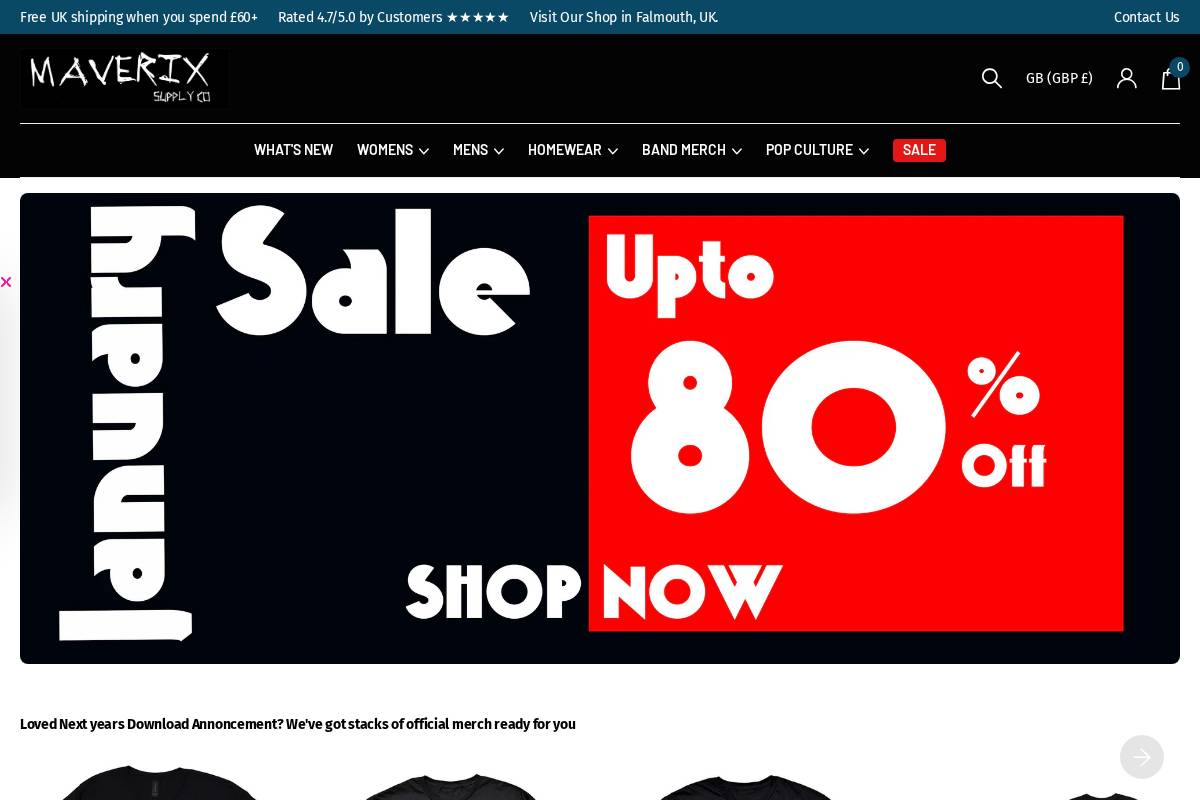 Maverix Supply Co homepage screenshot