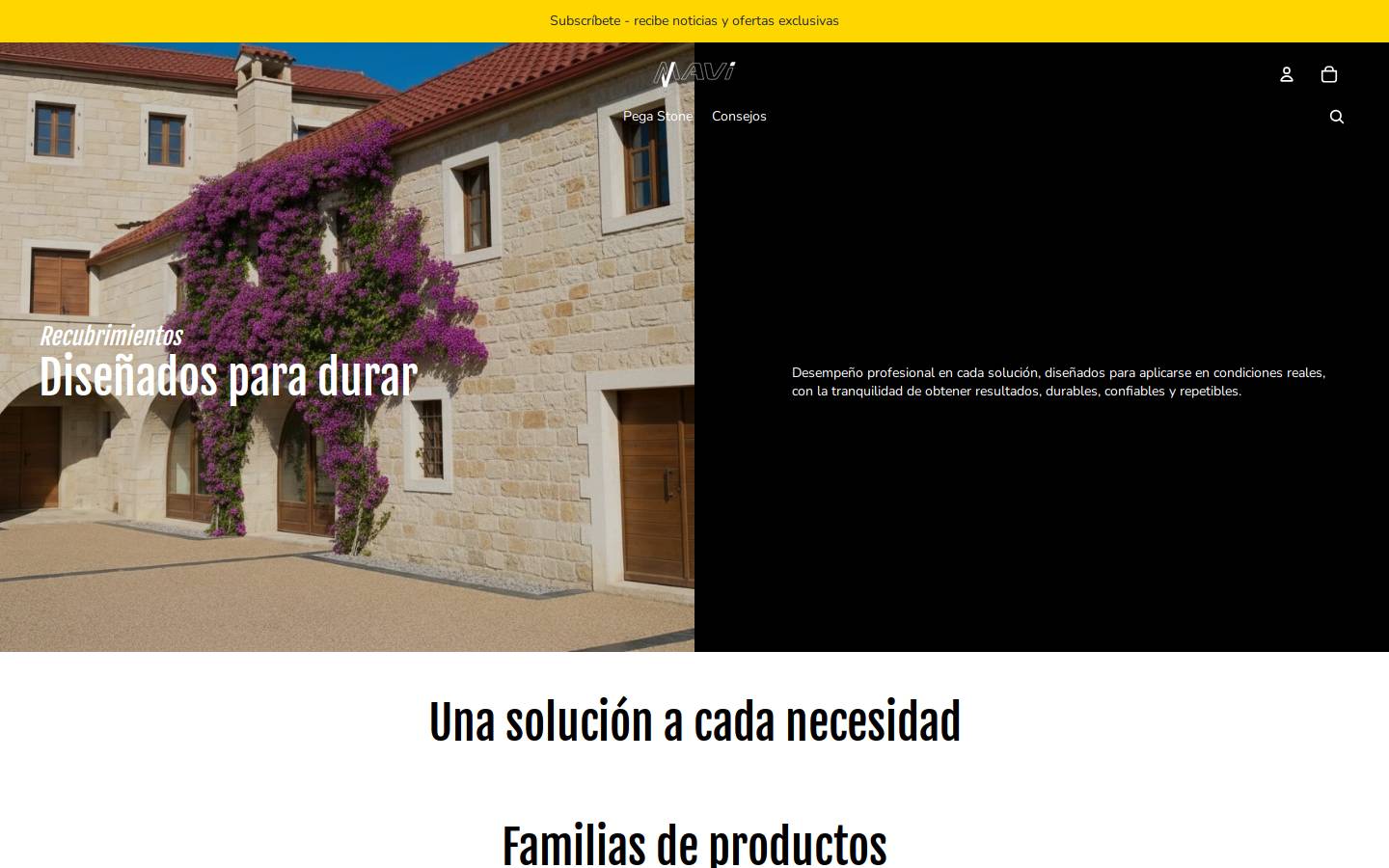 mavi-productos.com homepage screenshot