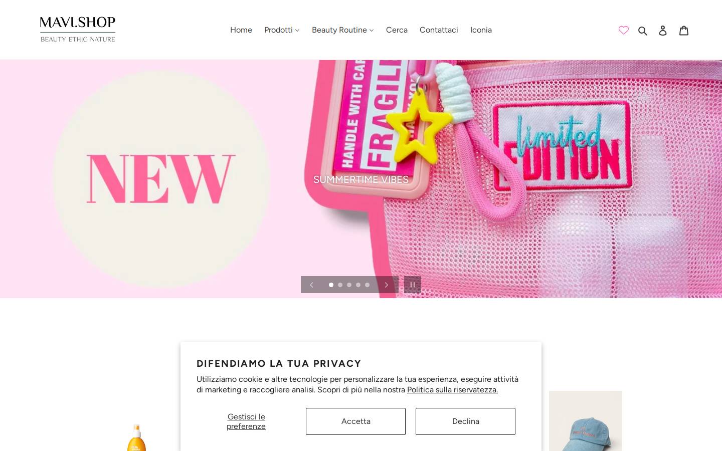 Mavi homepage screenshot