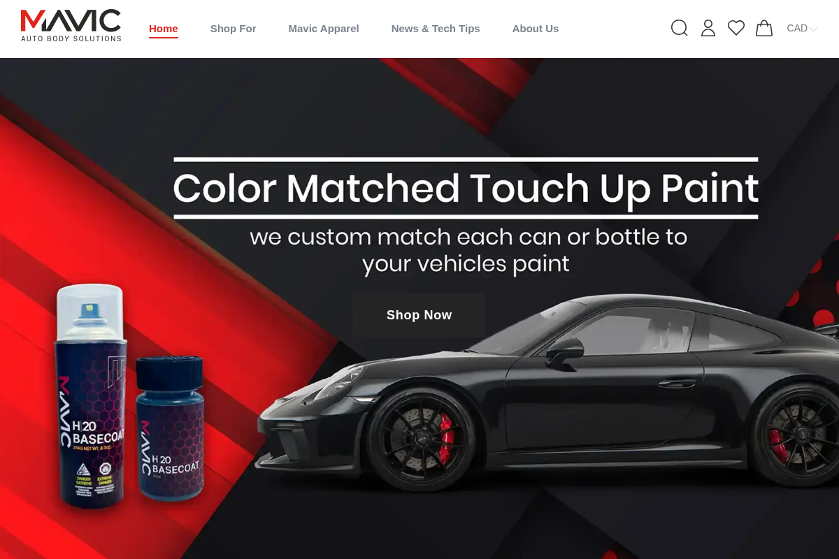 Mavic Auto Body Solutions homepage screenshot