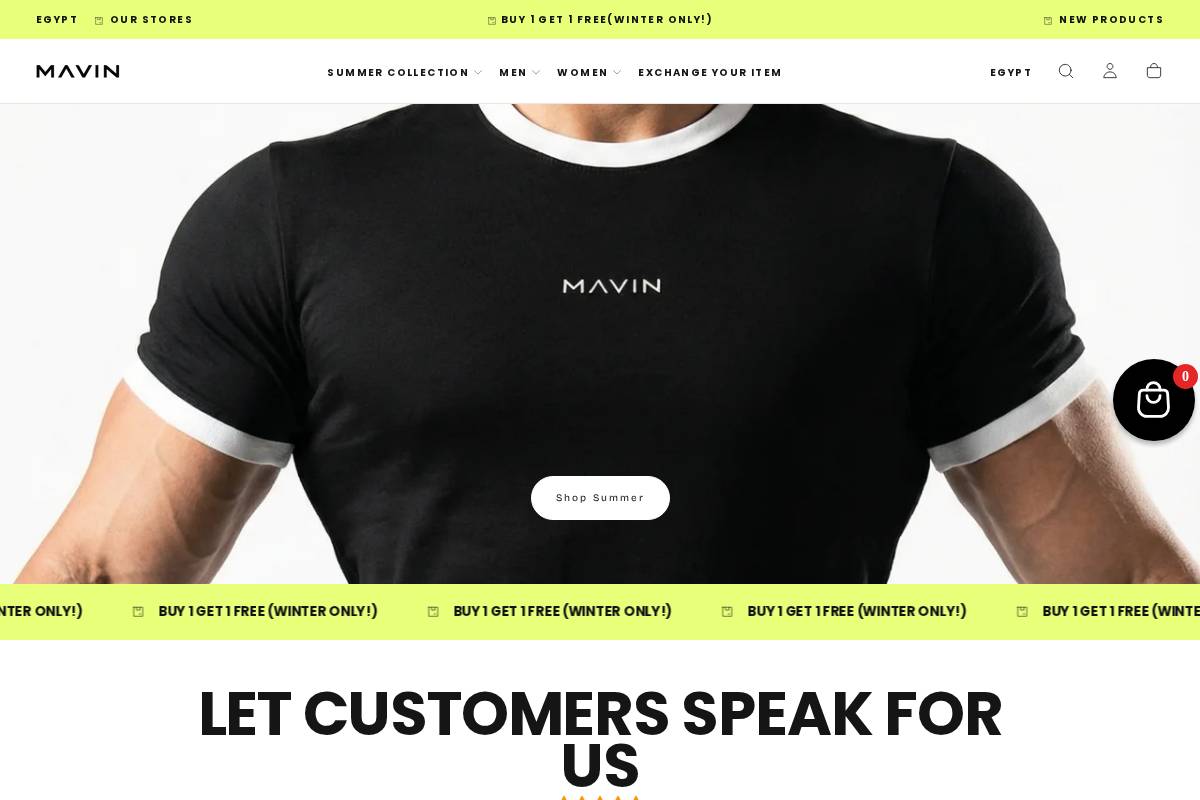 mavin-wear.com homepage screenshot