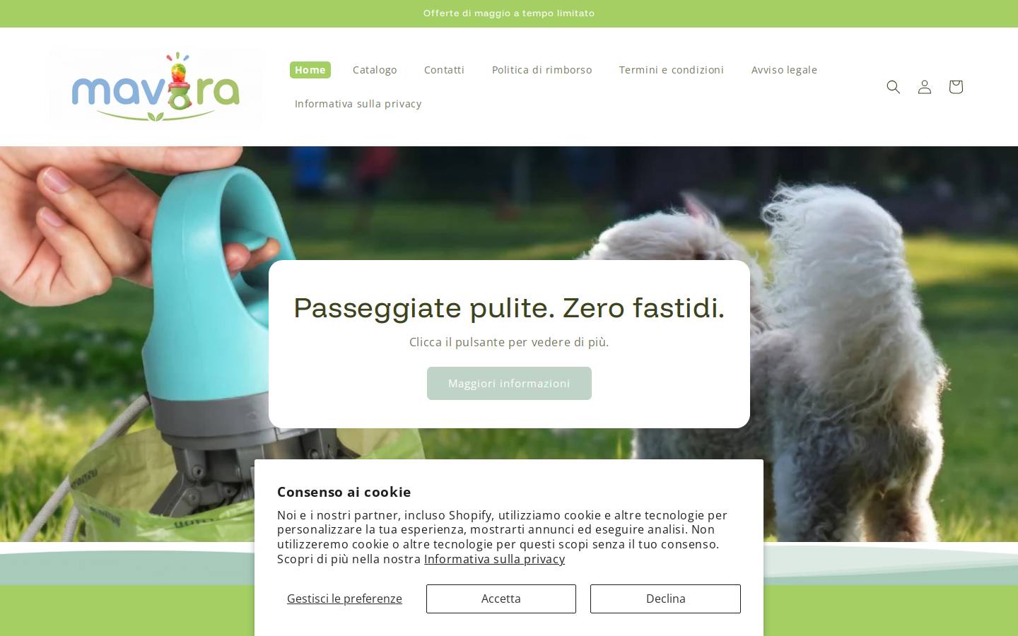 mavora.it homepage screenshot