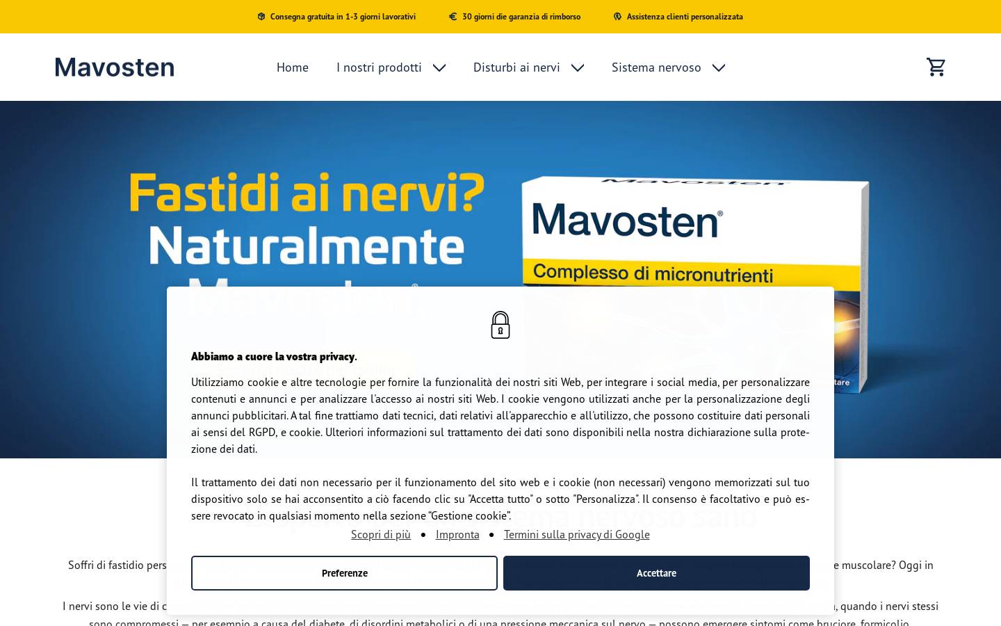 mavosten.com homepage screenshot