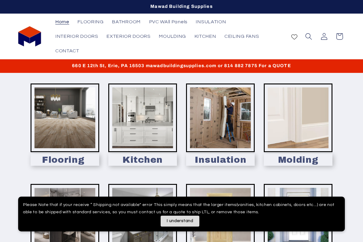 Mawad Building Supplies homepage screenshot