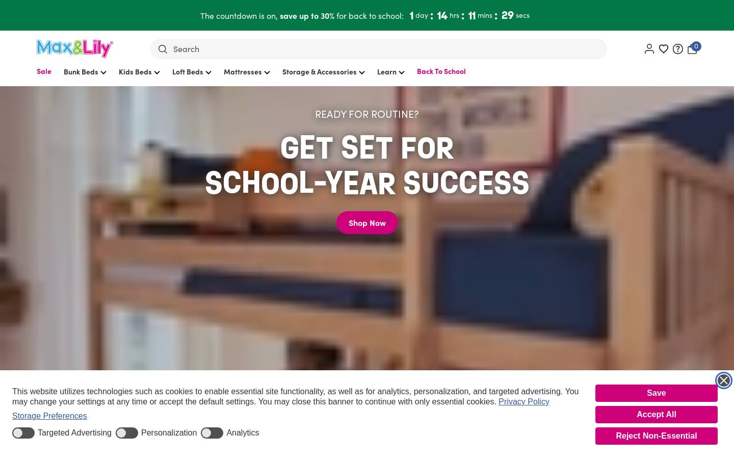 Max & Lily homepage screenshot
