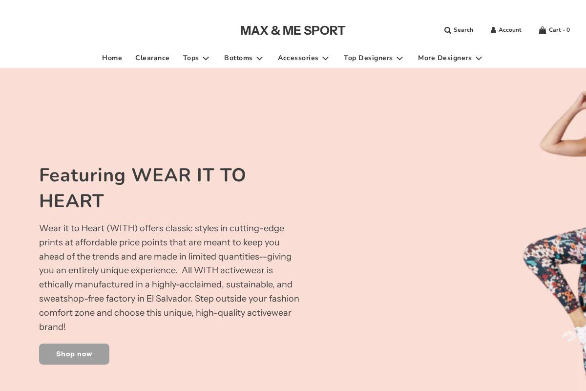 maxandmesport.com homepage screenshot