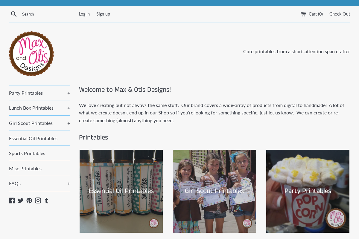 maxandotisdesigns.com homepage screenshot