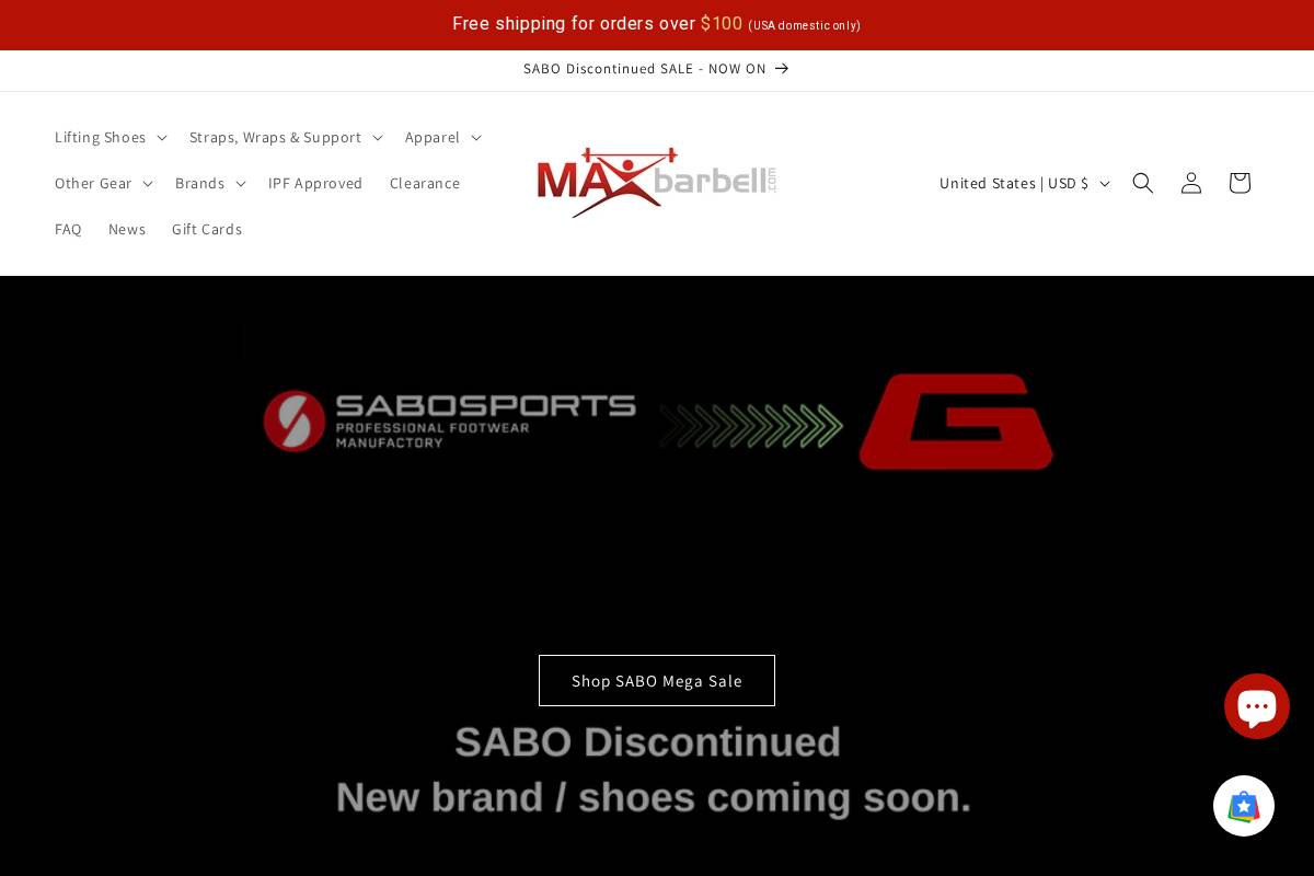 MAXbarbell homepage screenshot