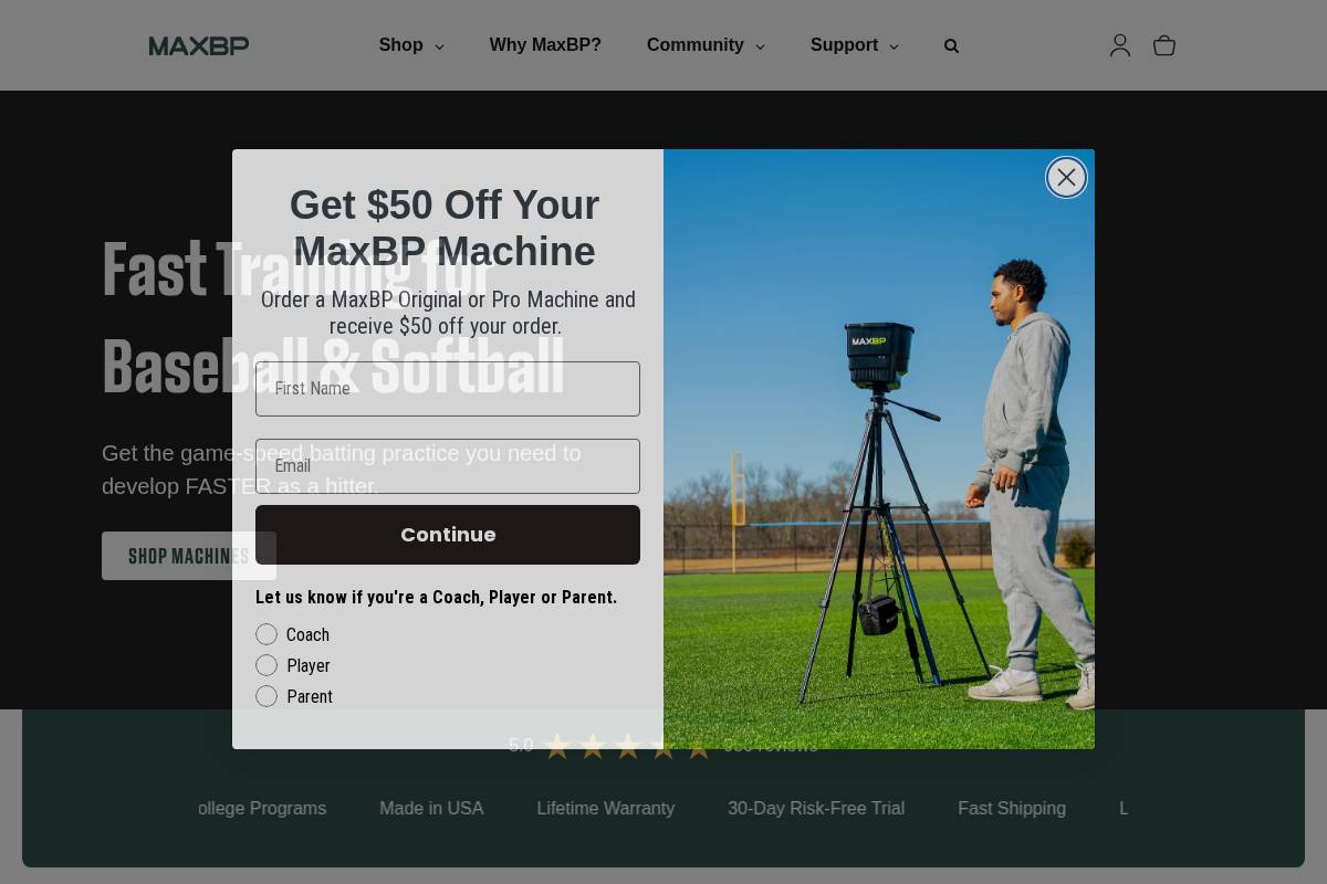 maxbp.com homepage screenshot