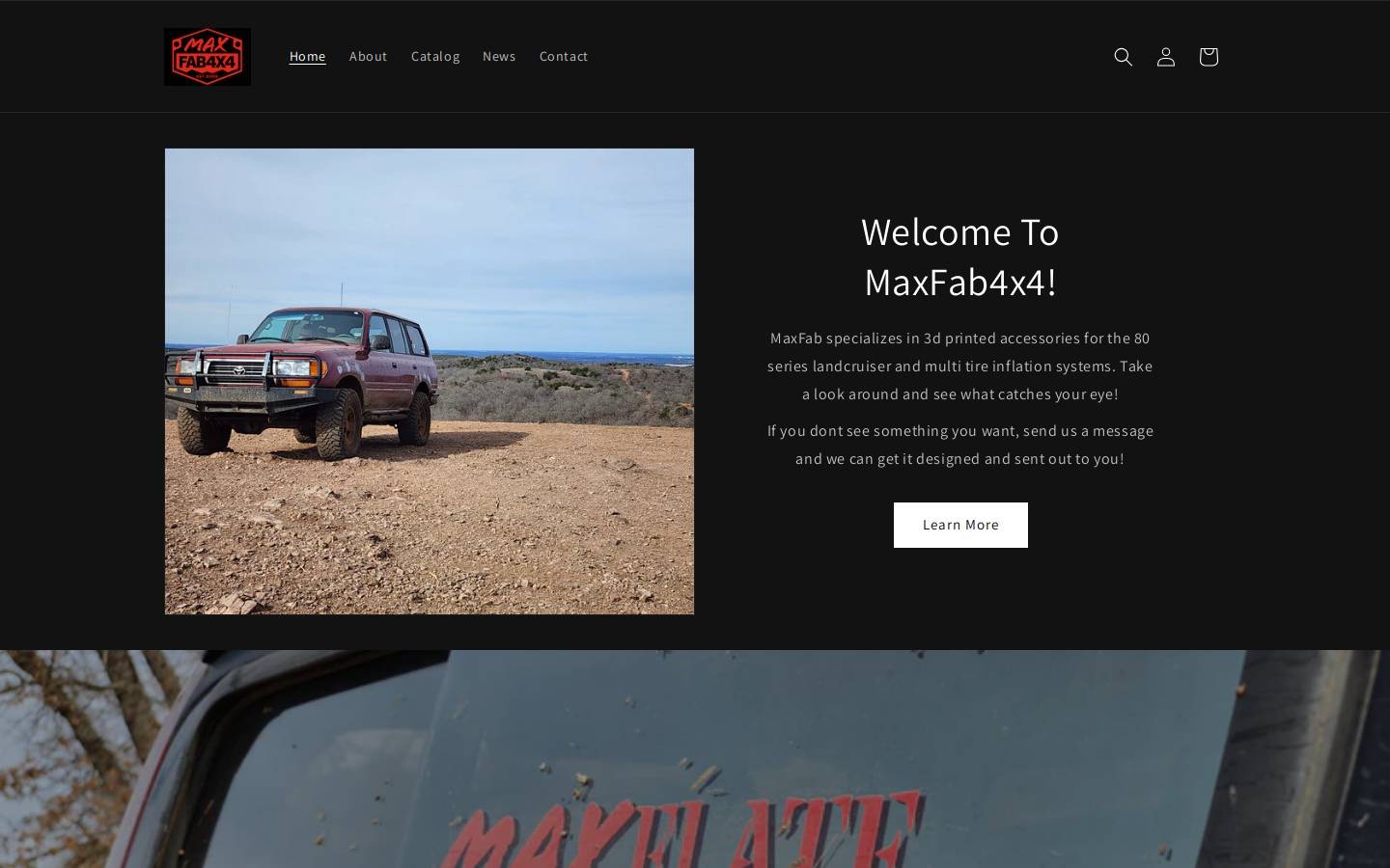 maxfab4x4.com homepage screenshot