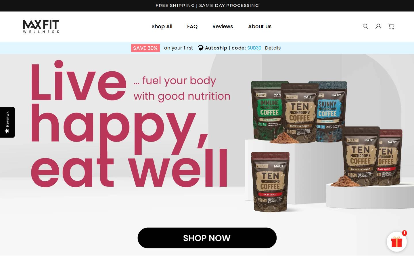 maxfitwellness.com homepage screenshot