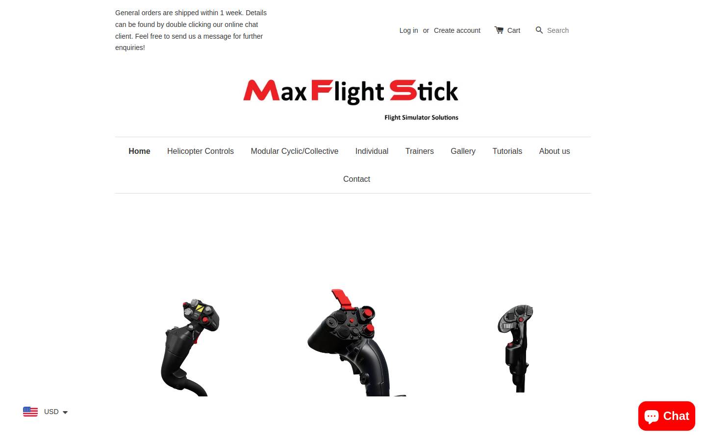Maxflightstick homepage screenshot